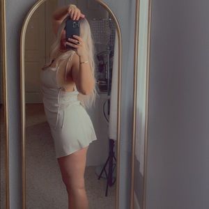 Spaghetti strap silk slip dress